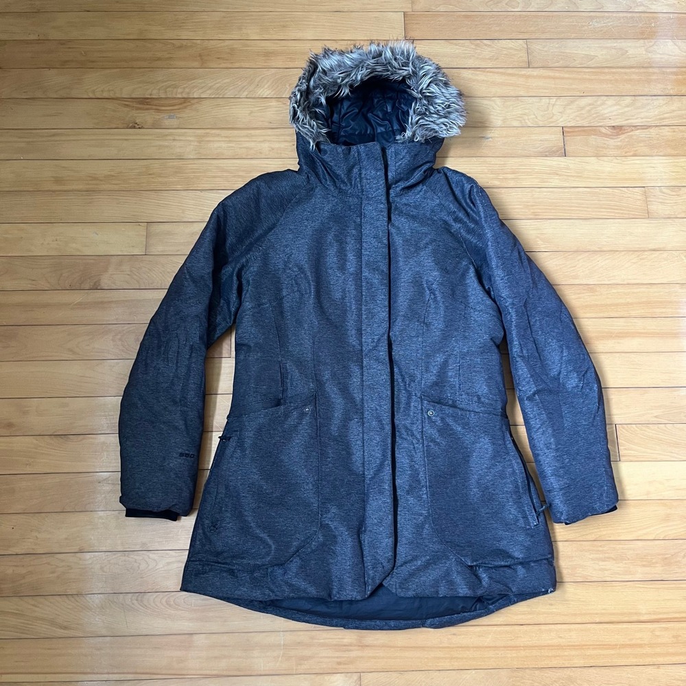 The North Face Arctic Parka Womens M Grey 550 Down Insulated Faux Fur Jacket
